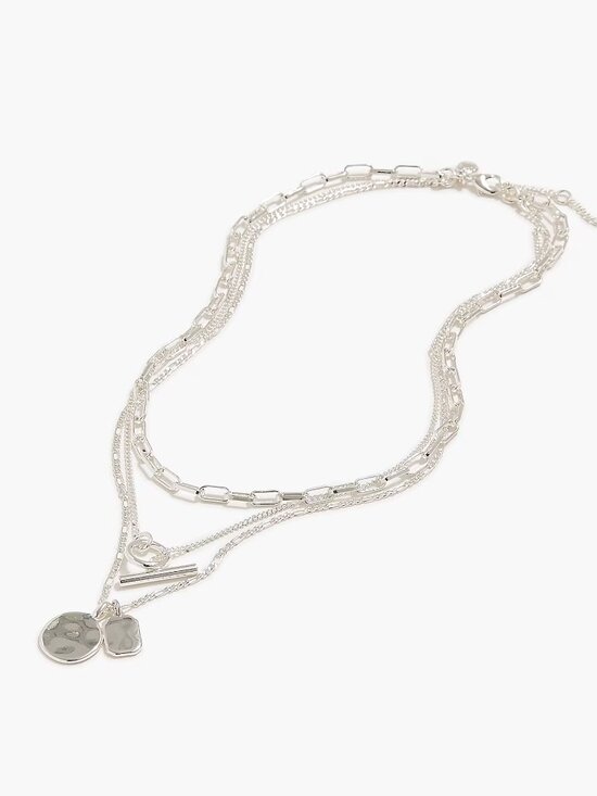 J. Crew Factory Jewelry - J. Crew Silver Three-Layer Necklace/NWT